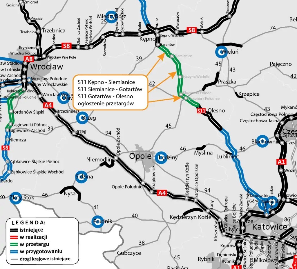 Brakujący fragment trasy S11 w woj. opolskim