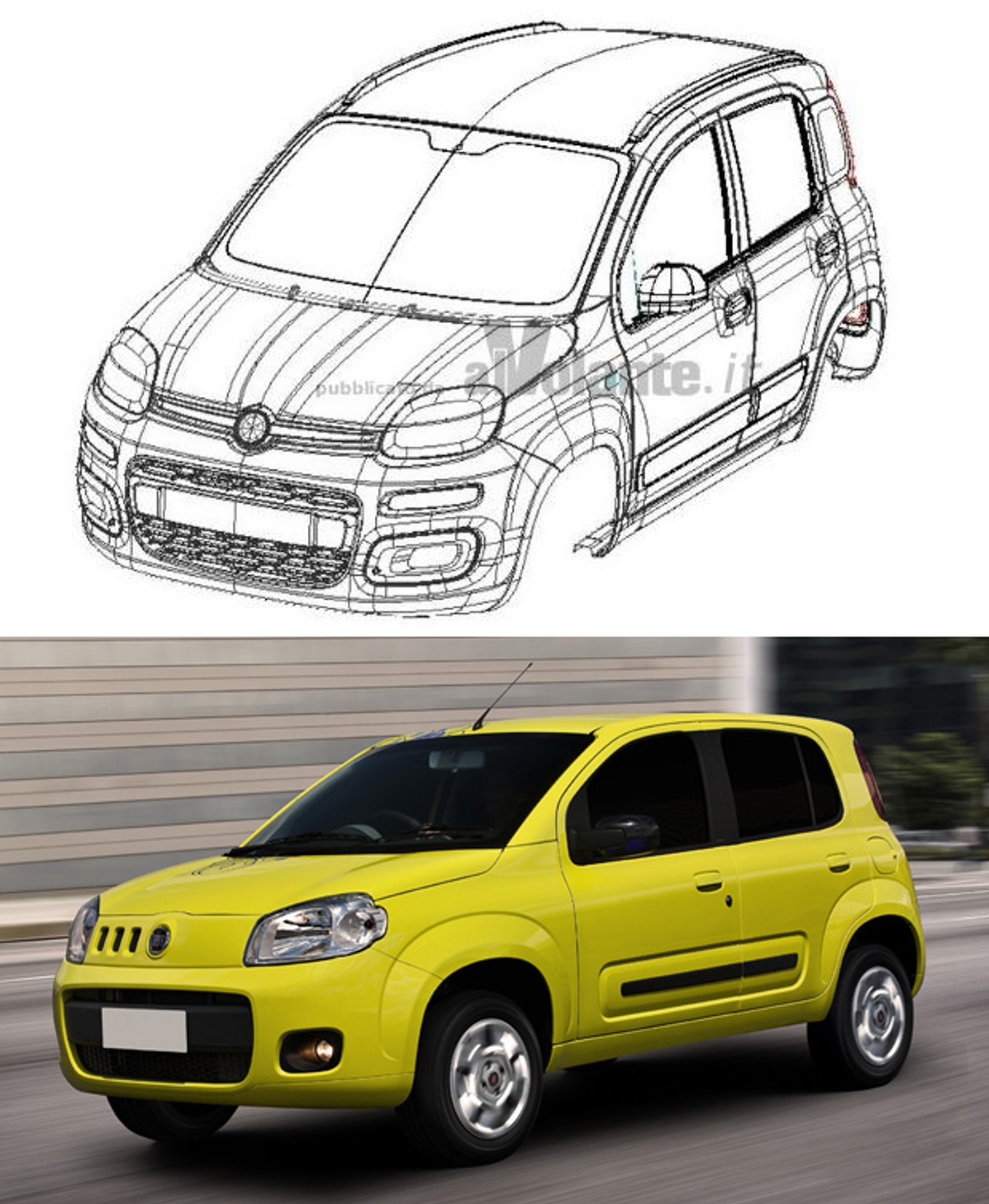 Nowy Fiat Panda w urzędzie patentowym