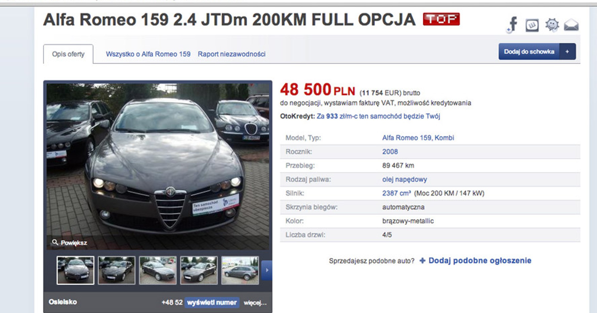 ALFA ROMEO 159 SPORTWAGON 2.4 JTD