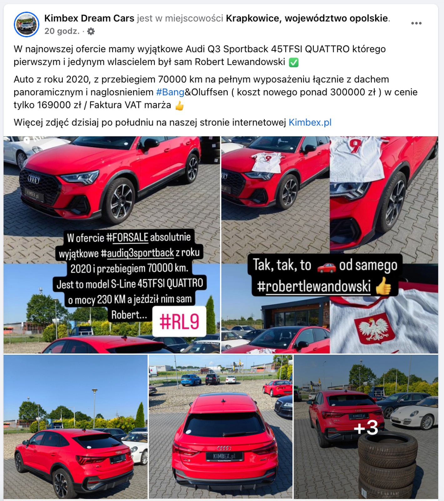 Audi Roberta Lewandowskiego na sprzedaż