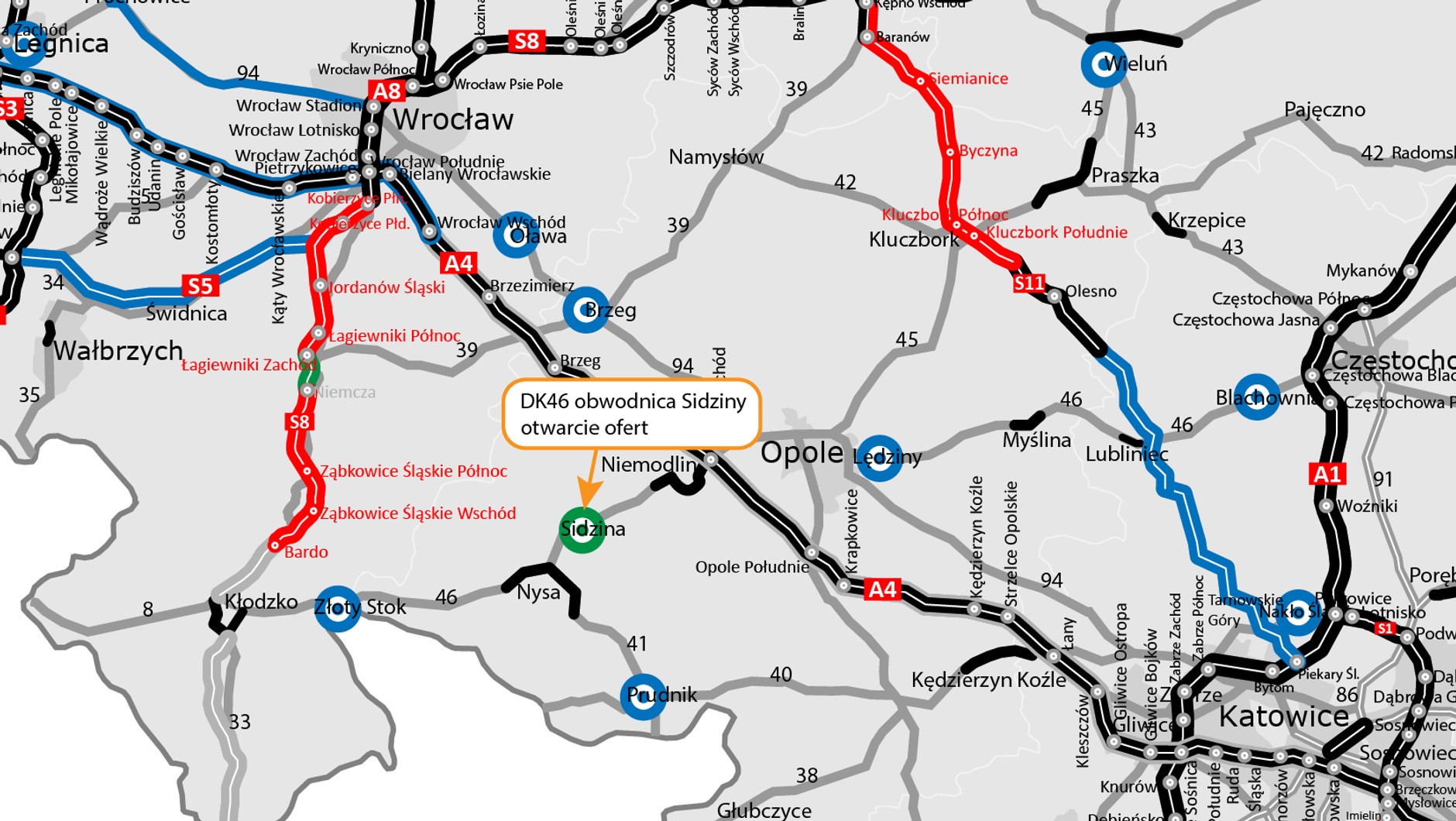 Nowa obwodnica Sidziny w ciągu DK46