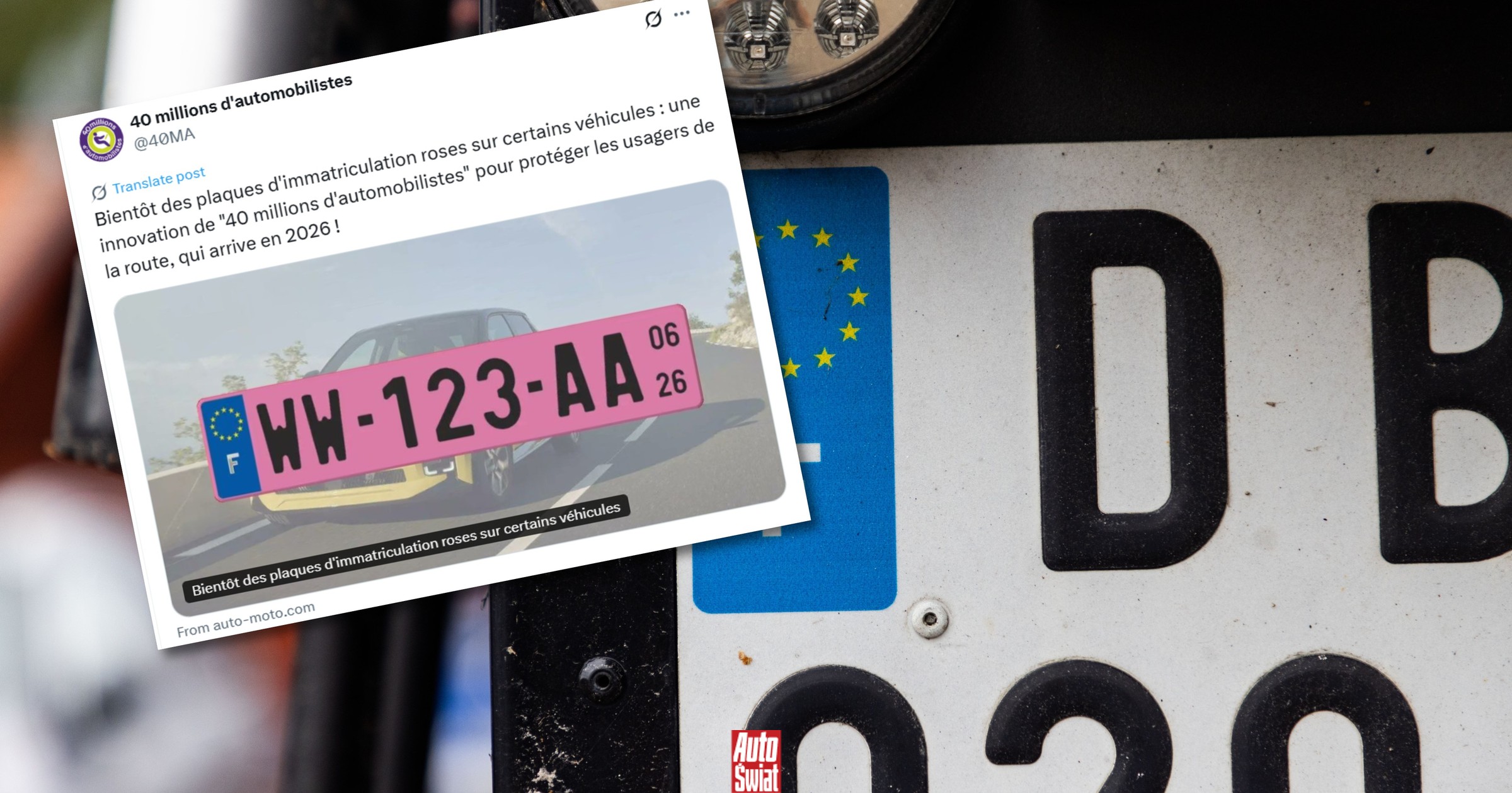 Na taki widok kierowcy jeszcze nie są przygotowani. Będą różowe tablice rejestracyjne