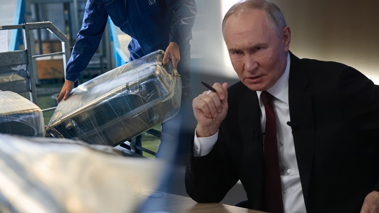 Według dziennikarzy "The New York Times" Rosjanie chcieli przenieść akcje sabotażowe do USA i Kanady. Po prawej stronie Władimir Putin podczas konferencji prasowej w Moskwie, 19 grudnia 2024 r.