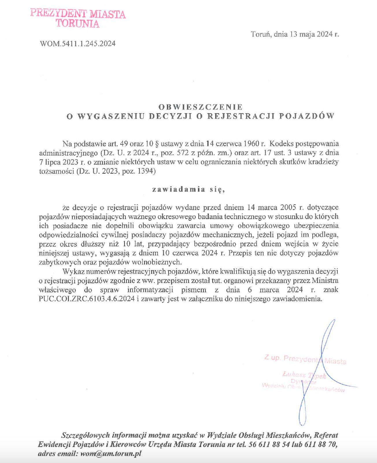 Obwieszczenie